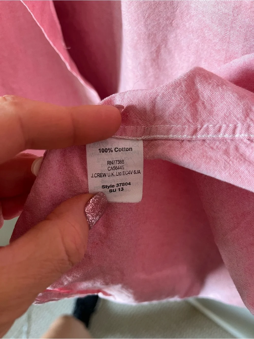 J.Crew Sunwashed Oxford Pink Button Down Shirt Large 100% Cotton Preppy Classic